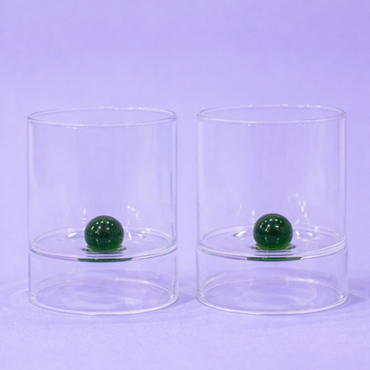 Copo de Vidro Esfera Verde
