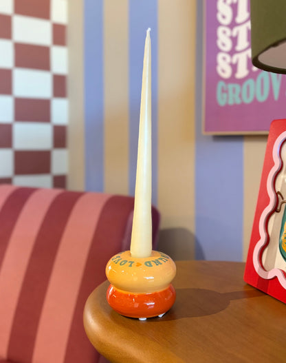 Castiçal Love Is All Around em Cerâmica