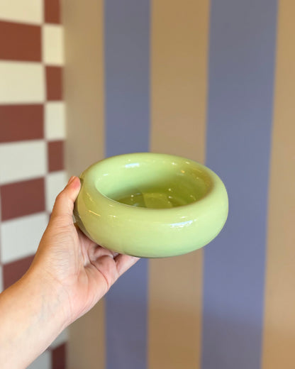 Bowl rosquinha verde em cerâmica