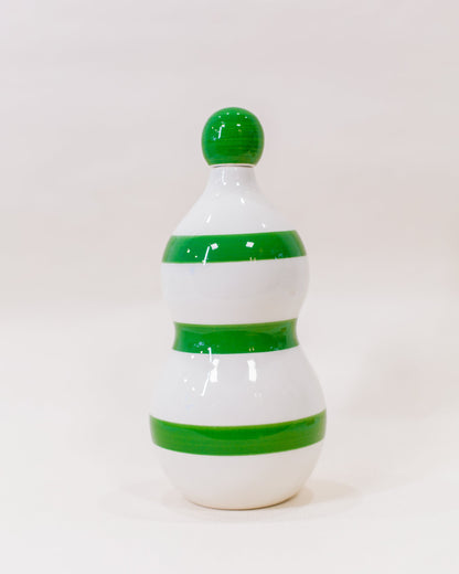 Garrafa Lido Faixas Verde em Cerâmica
