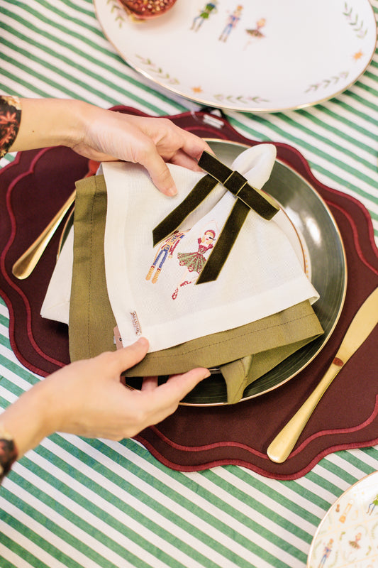 Kit 4 lugares Xmas Ballet Vinho