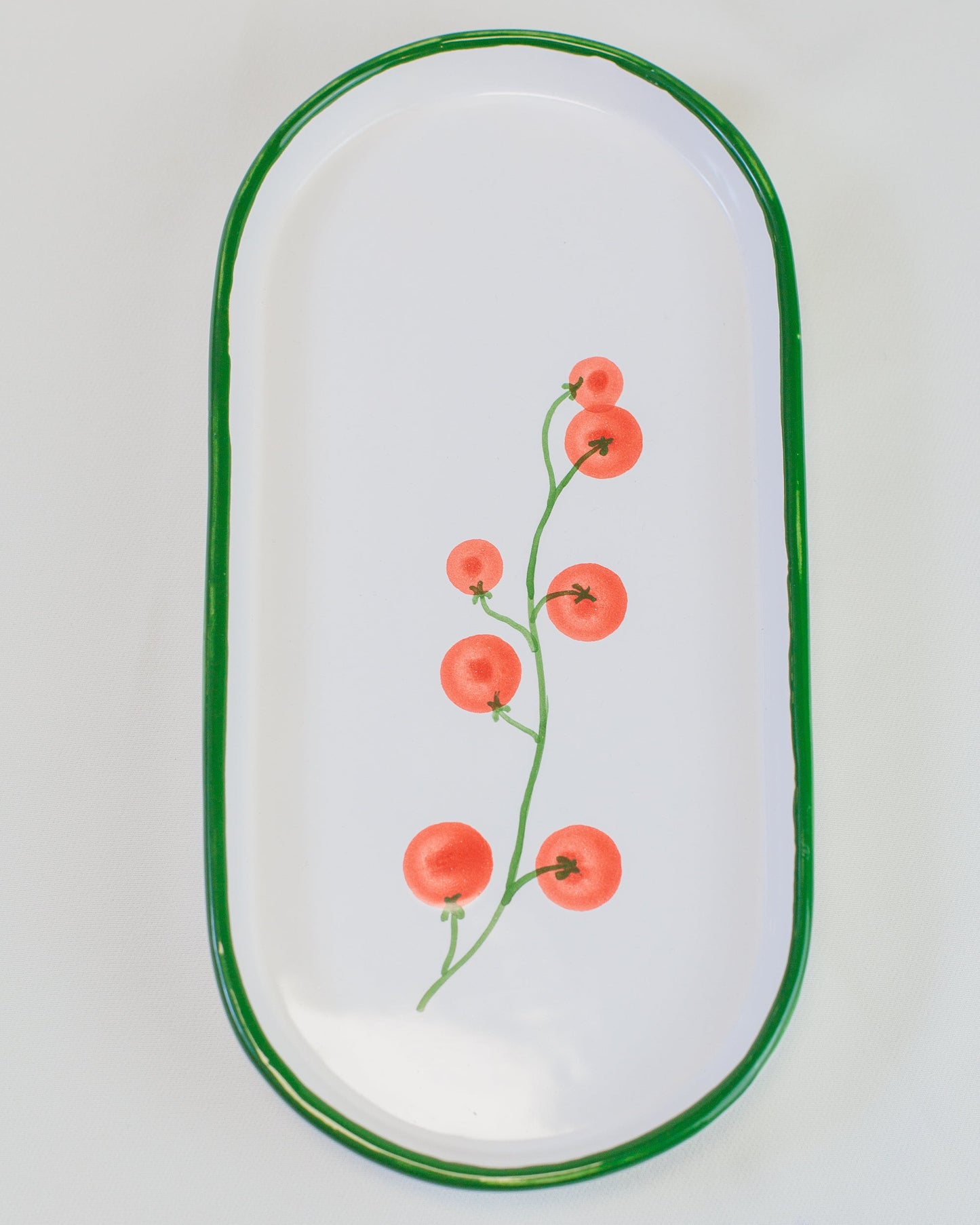 Bandeja oval tomate em cerâmica