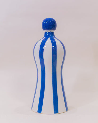 Garrafa Lido Listras Azul em Cerâmica