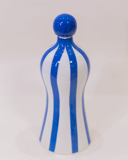 Garrafa Lido Listras Azul em Cerâmica