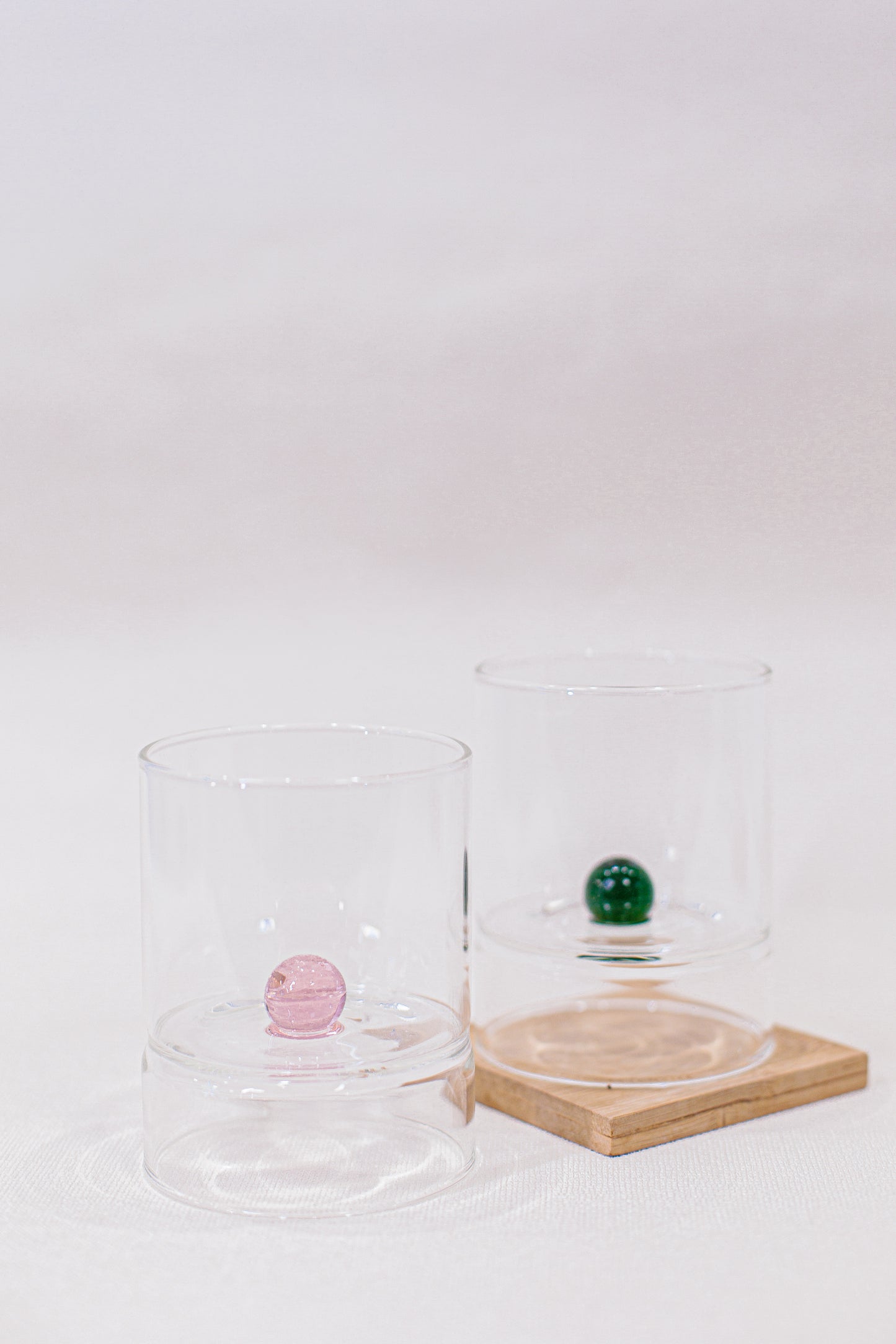 Copo de Vidro Esfera Rosa