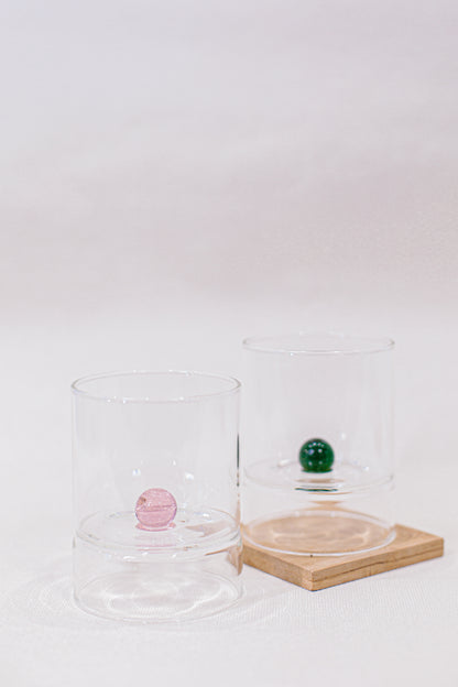Copo de Vidro Esfera Rosa