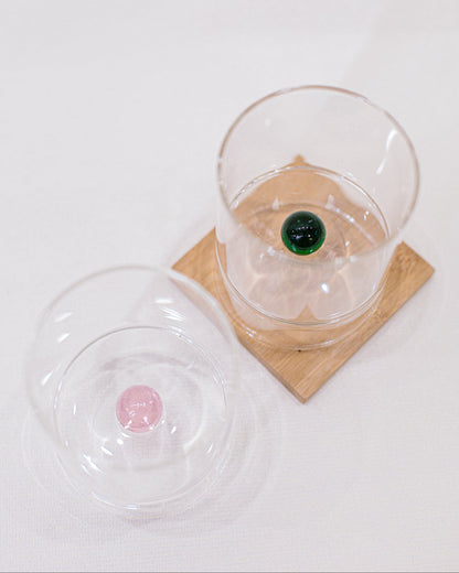 Copo de Vidro Esfera Verde