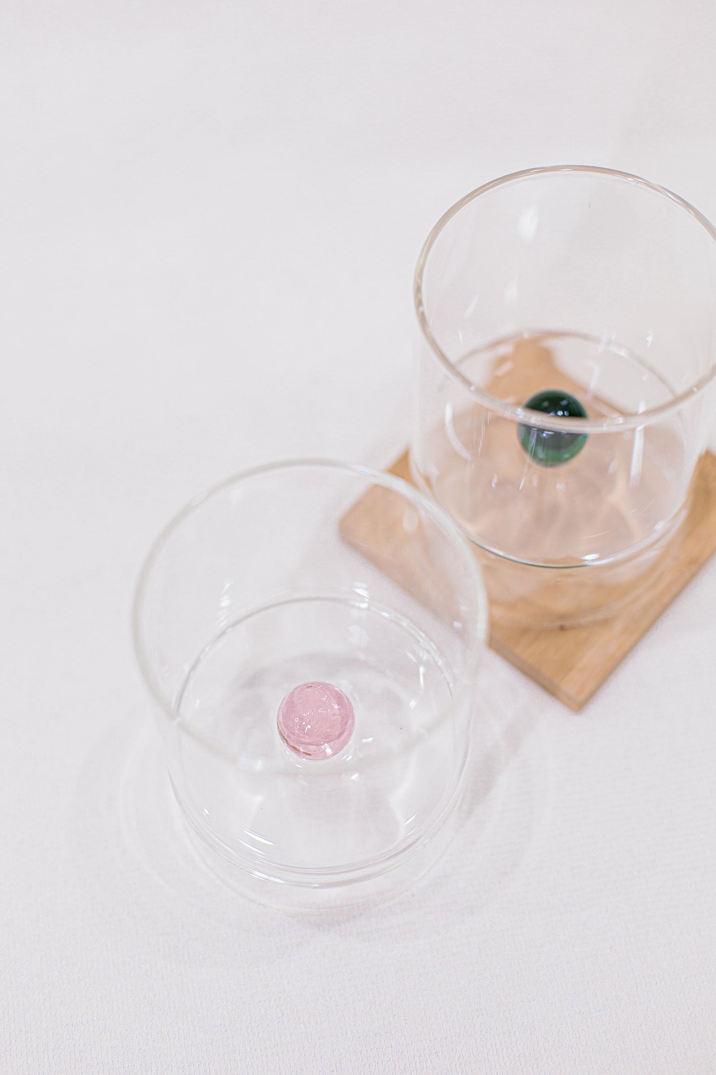 Copo de Vidro Esfera Rosa