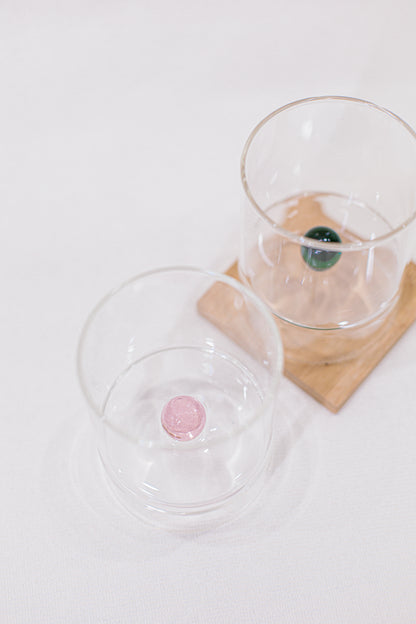 Copo de Vidro Esfera Rosa