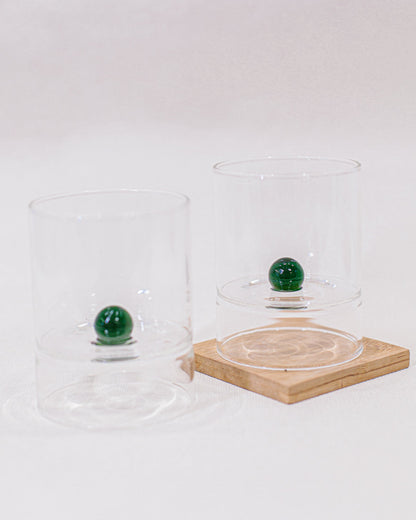 Copo de Vidro Esfera Verde