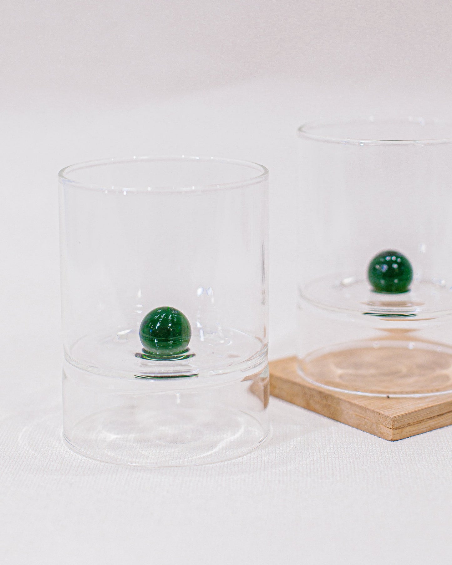 Copo de Vidro Esfera Verde