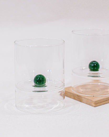 Copo de Vidro Esfera Verde