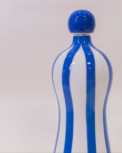Garrafa Lido Listras Azul em Cerâmica