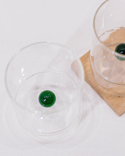 Copo de Vidro Esfera Verde