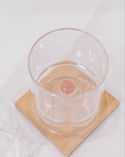 Copo de Vidro Esfera Rosa