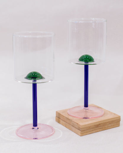 Taça Esfera Verde em Vidro