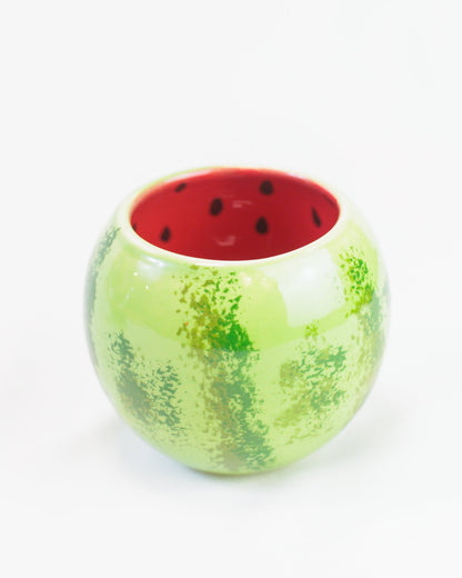Vaso bola melancia em cerâmica