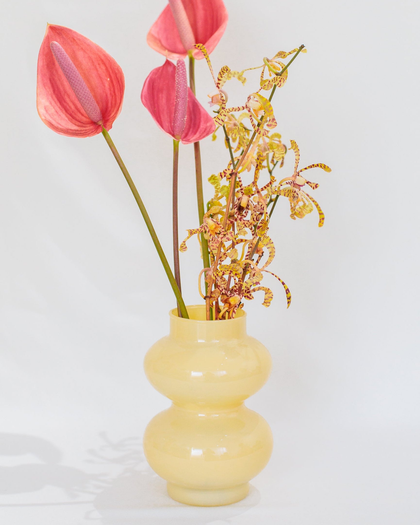 Vaso em Vidro Leitoso Amarelo