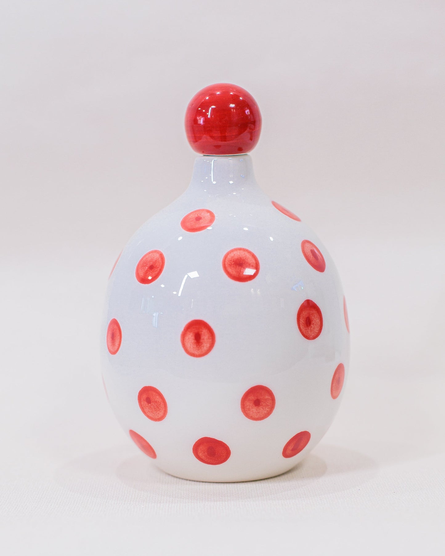 Garrafa Lido Pontos Vermelho em Cerâmica