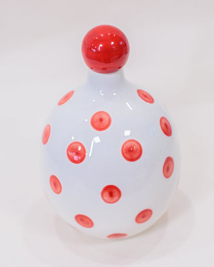 Garrafa Lido Pontos Vermelho em Cerâmica