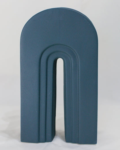 Vaso Trento Azul Marinho em Cerâmica Fosca