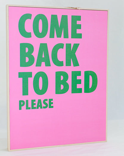 Quadro Come Back to Bed em MDF