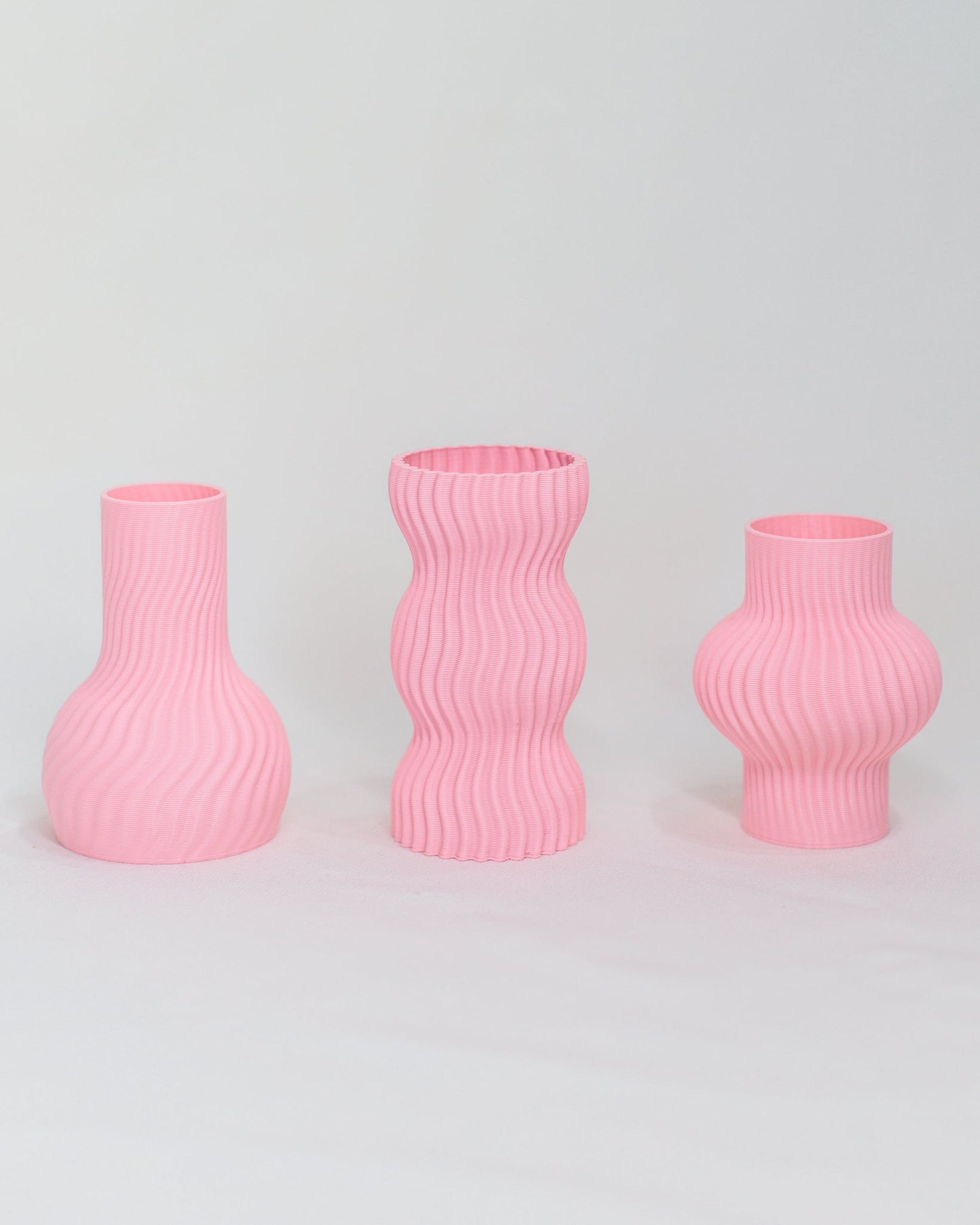 Trio Mini Vasos Onda Rosa