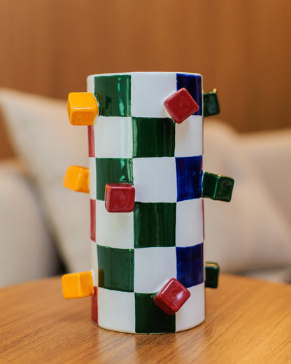 Vaso Geo Color em Cerâmica