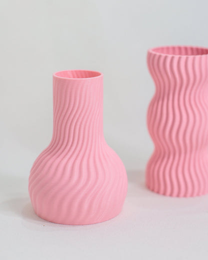 Trio Mini Vasos Onda Rosa