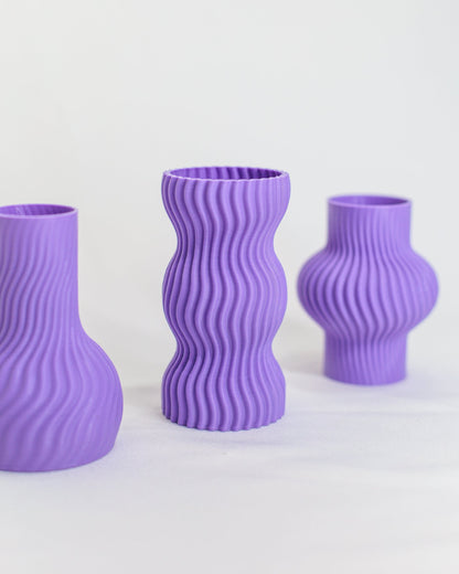Trio Mini Vasos Onda Lilás