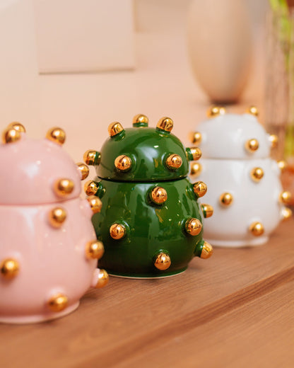 Caixa Olívia Verde em Cerâmica