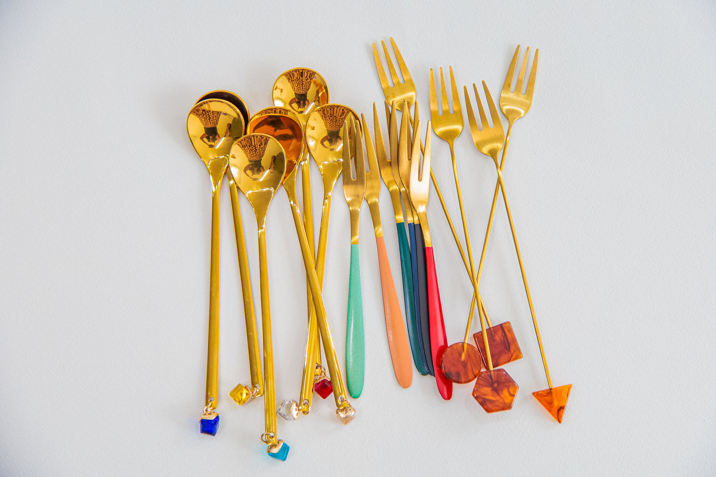 Kit Garfinhos Dourado com Cabo Colorido