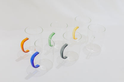 Conjunto de Caneca  Vidro Alça Color