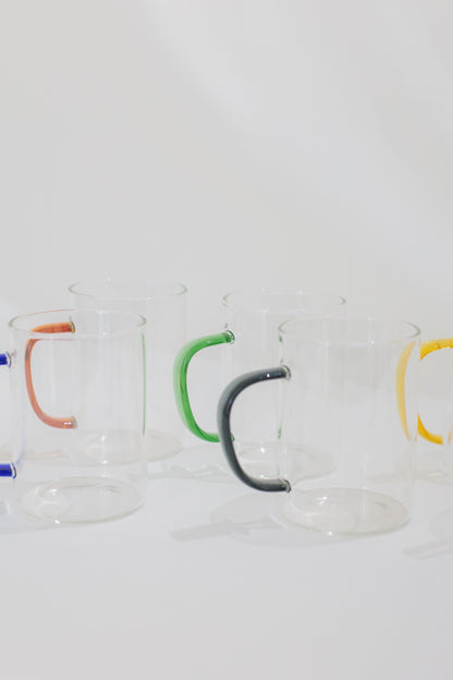 Conjunto de Caneca  Vidro Alça Color
