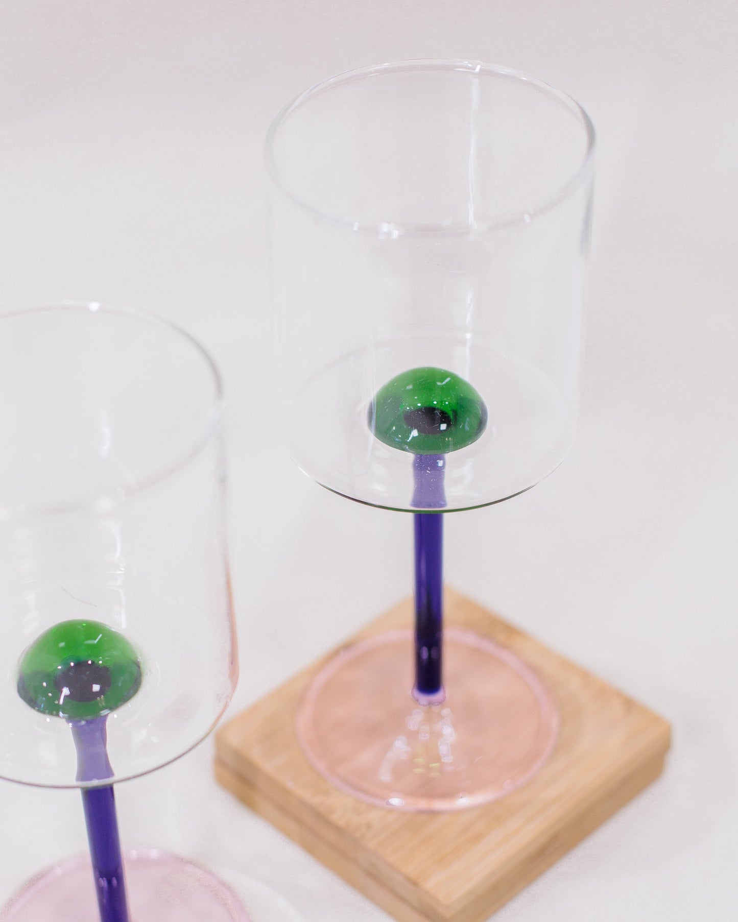 Taça Esfera Verde em Vidro