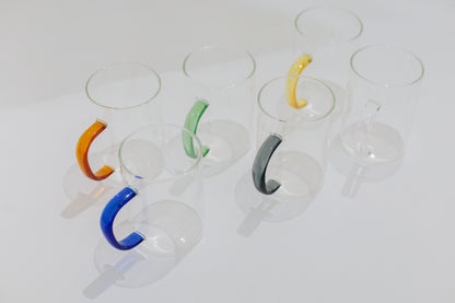 Conjunto de Caneca  Vidro Alça Color
