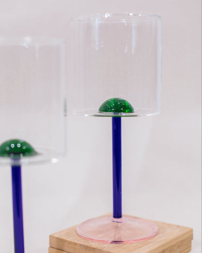 Taça Esfera Verde em Vidro