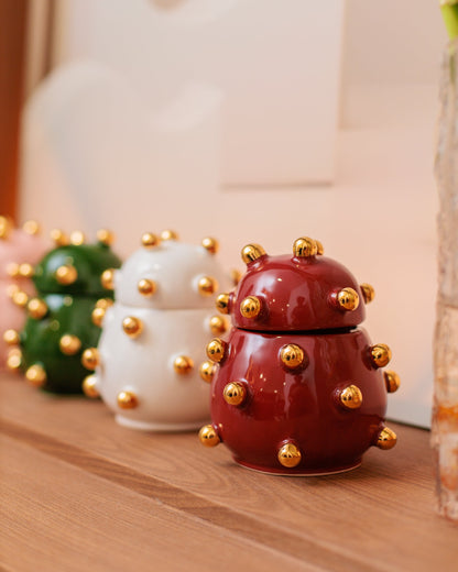 Caixa Olivia Gold Vinho em Cerâmica