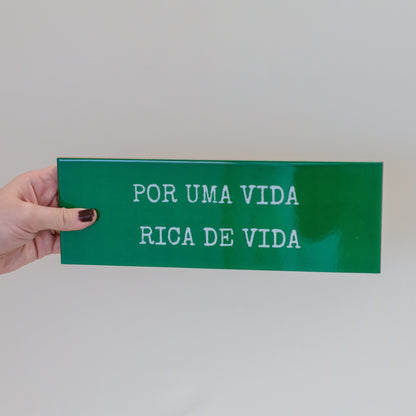 Azulejo decorativo 'por uma vida rica'