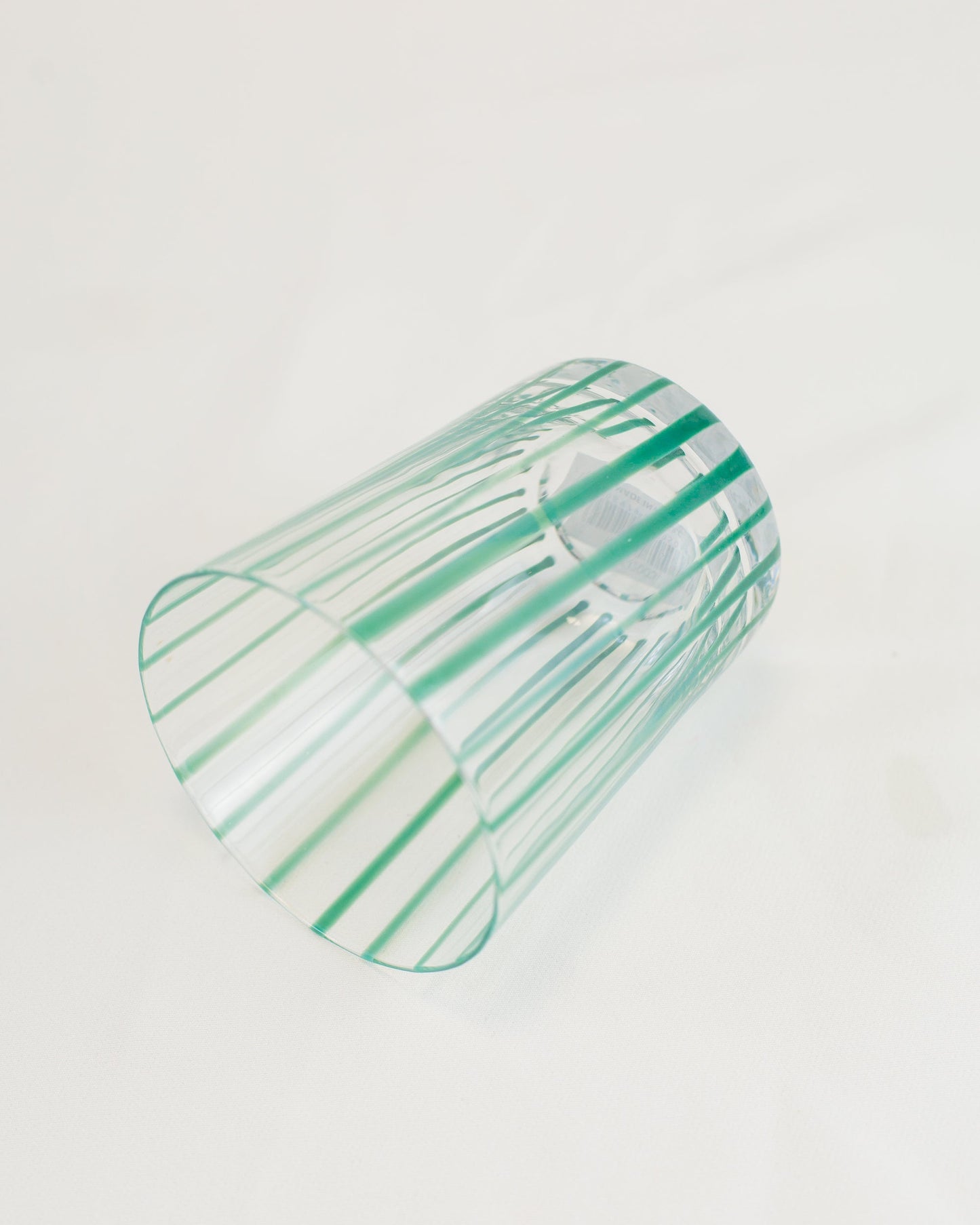 Conjunto de Copos Transparente com Listras Verde em Vidro 6pcs 340ml
