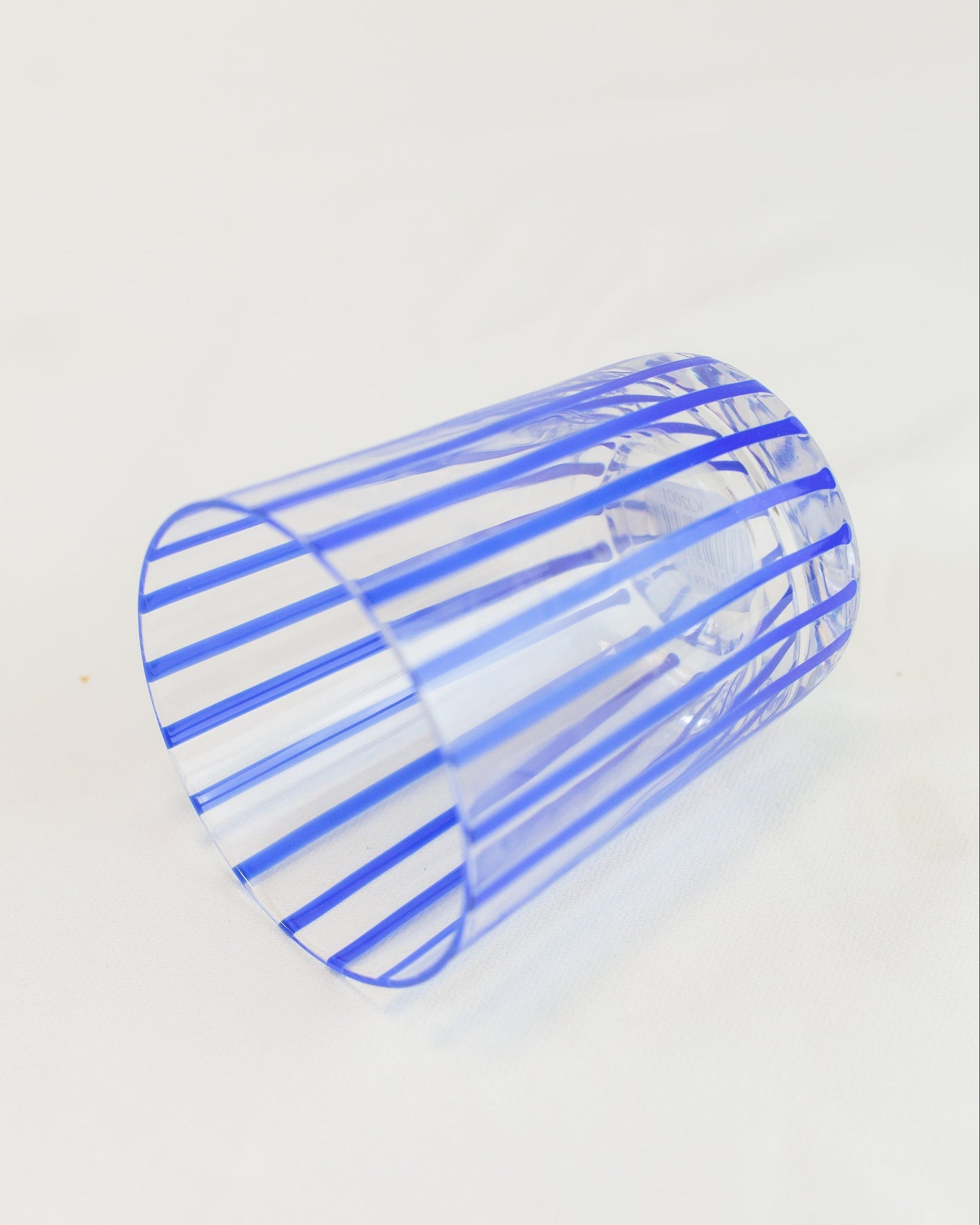 Conjunto de Copos Transparente com Listras Azul em Vidro 6pcs 340ml