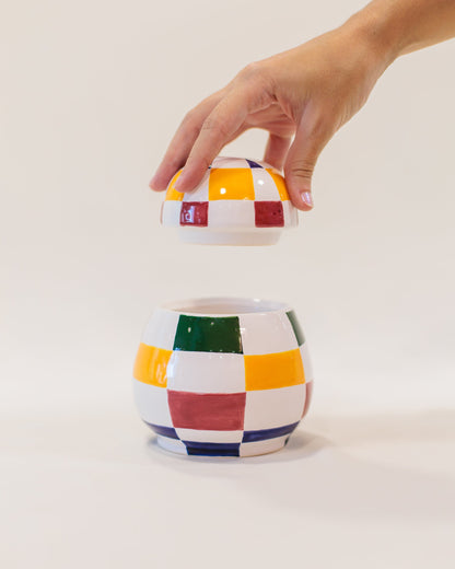 Caixa Oval Plan New Xadrez em Cerâmica