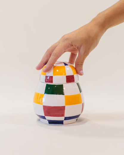 Caixa Oval Plan New Xadrez em Cerâmica