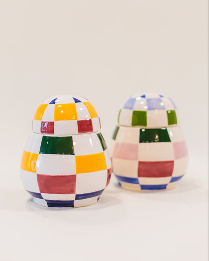 Caixa Oval Plan New Xadrez em Cerâmica