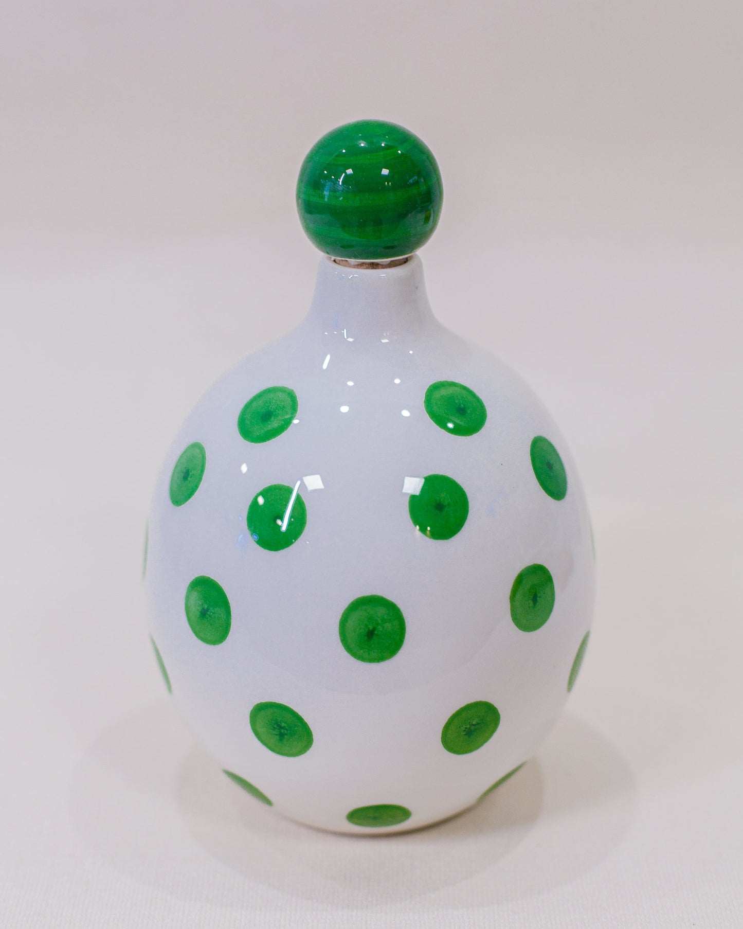 Garrafa Lido Pontos Verde em Cerâmica