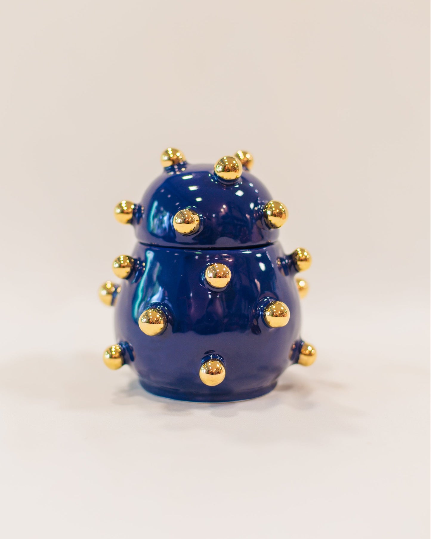 Caixa Olivia Gold Azul em Cerâmica