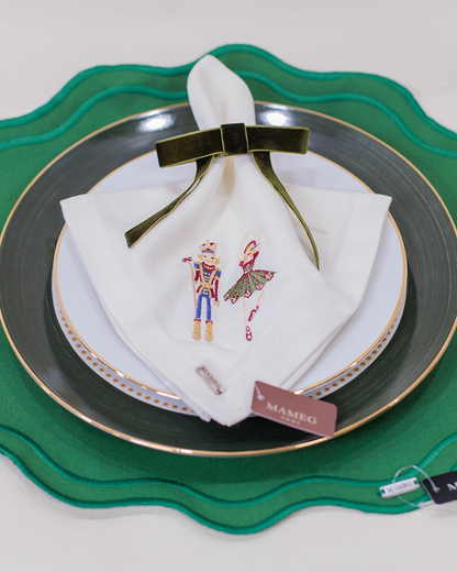 Prato Raso Xmas Ballet Verde em Porcelana
