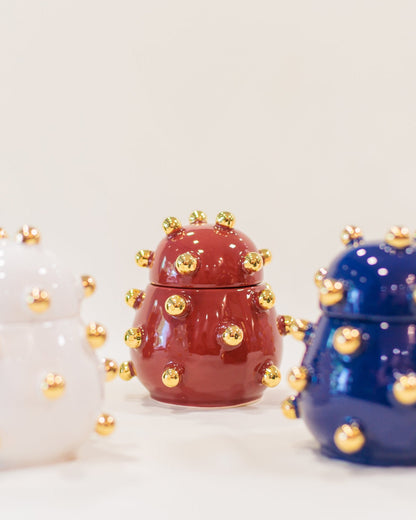 Caixa Olivia Gold Vinho em Cerâmica