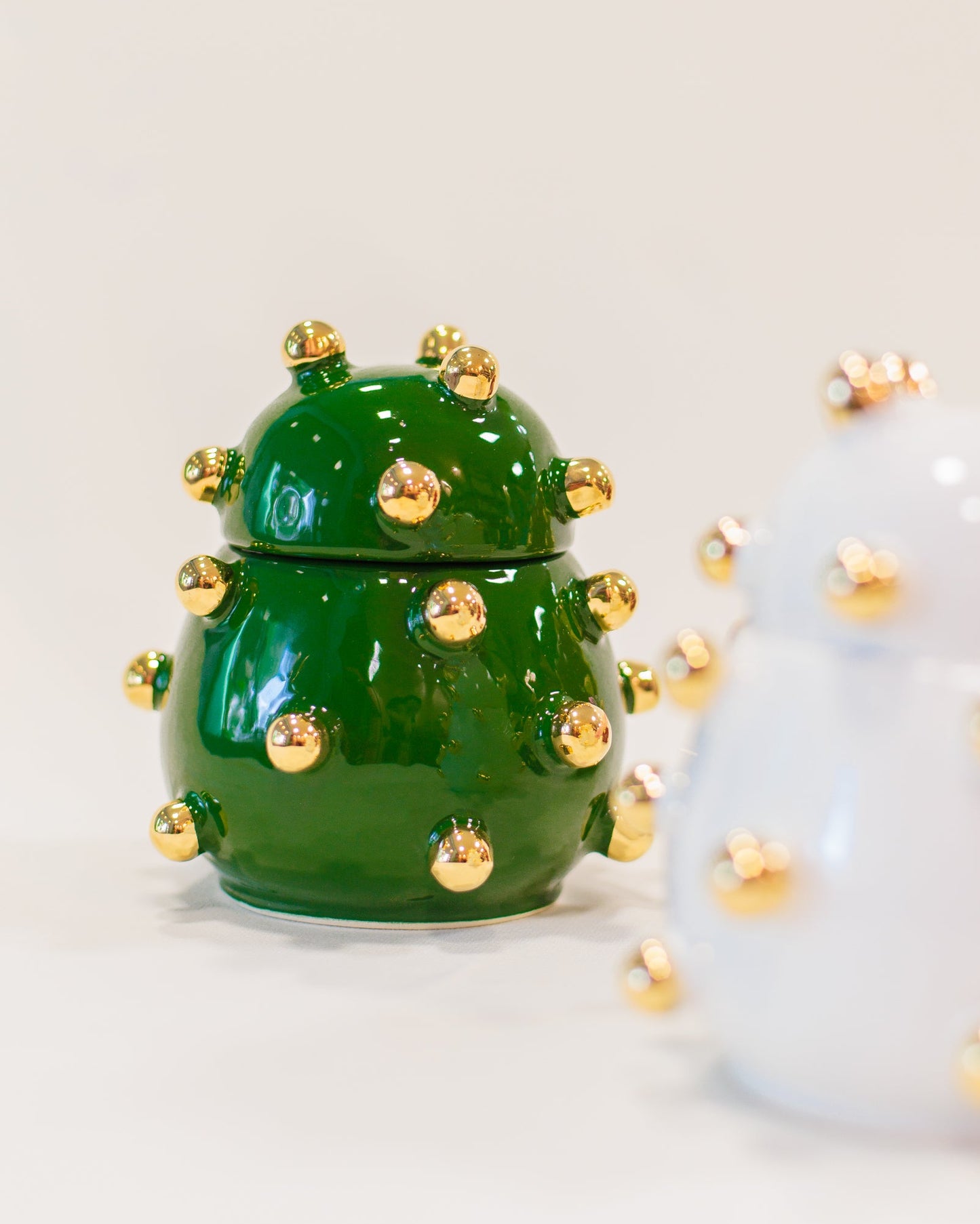 Caixa Olívia Verde em Cerâmica