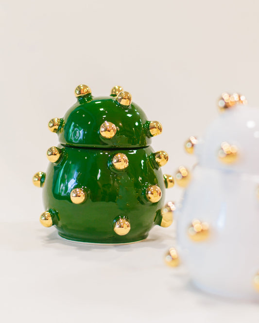 Caixa Olívia Verde em Cerâmica